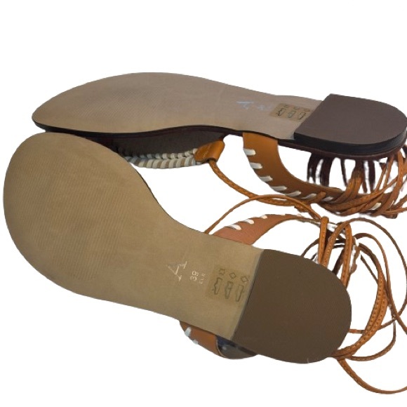 🌟Host Pick🌟NIB Anthropologie Tie Up Thong Sandals Cedar Leather Size EU 39 US 8 - Picture 10 of 13
